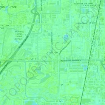 Mapa topográfico Collier Park, altitud, relieve