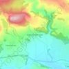 Mapa topográfico Llanvair-Discoed, altitud, relieve