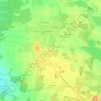 Mapa topográfico La Croix, altitud, relieve