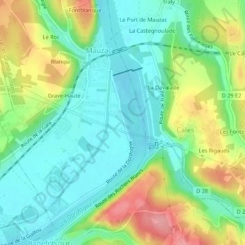 Mapa topográfico Roc de Fourroux, altitud, relieve