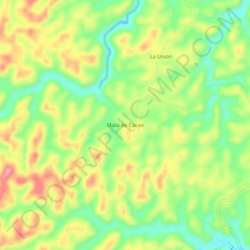 Mapa topográfico Mata de Cacao, altitud, relieve
