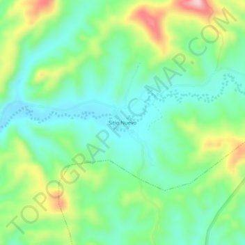 Mapa topográfico Sitio Nuevo, altitud, relieve
