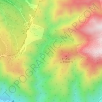 Mapa topográfico Is Quadroxius de Cuili is Coccus, altitud, relieve