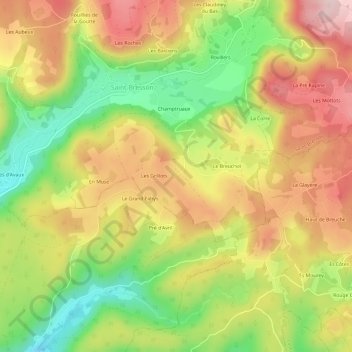 Mapa topográfico Le Fahys, altitud, relieve