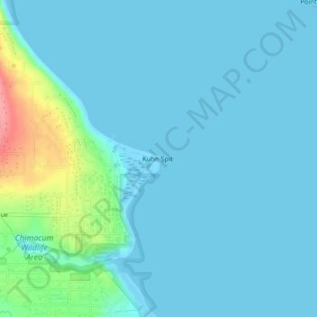 Mapa topográfico Kala Point, altitud, relieve