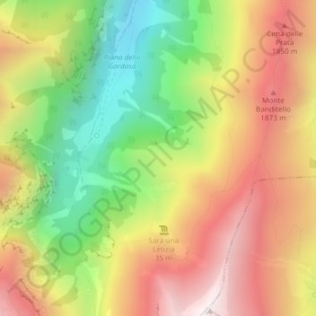 Mapa topográfico Le Tagliole, altitud, relieve