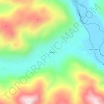 Mapa topográfico Puhala, altitud, relieve