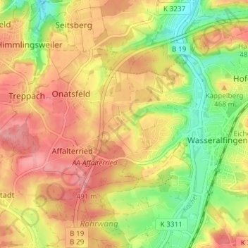 Mapa topográfico Heisenberg, altitud, relieve