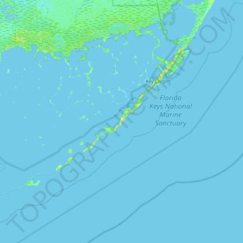 Mapa topográfico Plantation Key, altitud, relieve