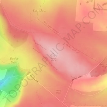 Mapa topográfico Harland Edge, altitud, relieve