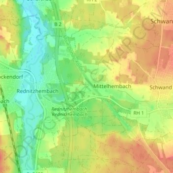 Mapa topográfico Hagershof, altitud, relieve