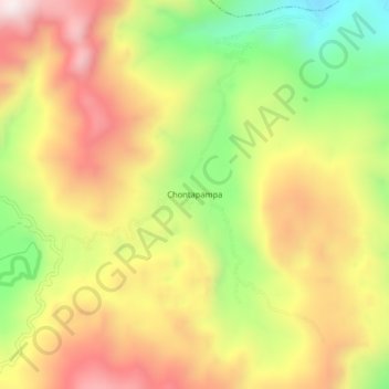 Mapa topográfico Chontapampa, altitud, relieve