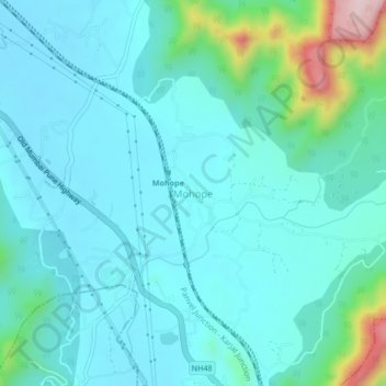 Mapa topográfico Mohope, altitud, relieve