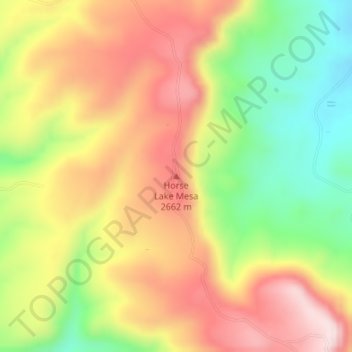 Mapa topográfico Horse Lake Mesa, altitud, relieve