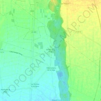 Mapa topográfico Seisón de la Vega, altitud, relieve