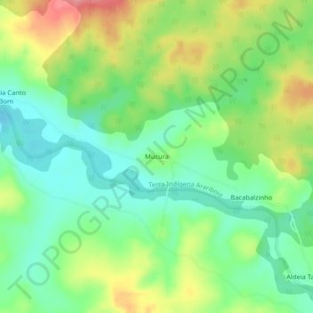 Mapa topográfico Mucura, altitud, relieve