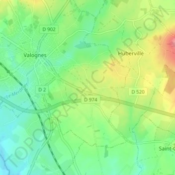 Mapa topográfico La Victoire, altitud, relieve