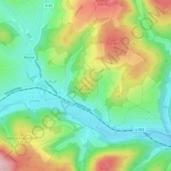 Mapa topográfico Sehlberg, altitud, relieve