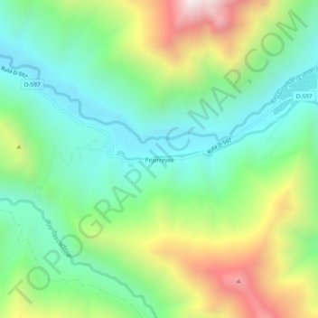 Mapa topográfico Pejerreyes, altitud, relieve