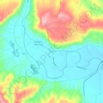 Mapa topográfico Ceres, altitud, relieve