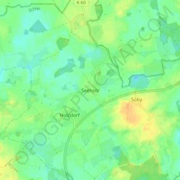 Mapa topográfico Seeholz, altitud, relieve