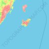 Mapa topográfico Bell Island, altitud, relieve