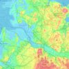 Mapa topográfico Pinneberg, altitud, relieve