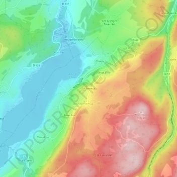 Mapa topográfico Le Perreux, altitud, relieve