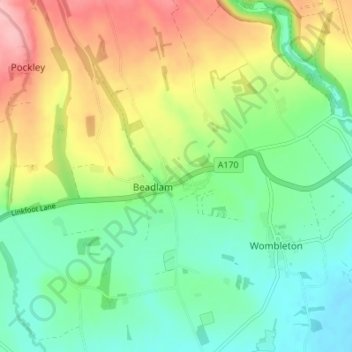 Mapa topográfico Nawton, altitud, relieve