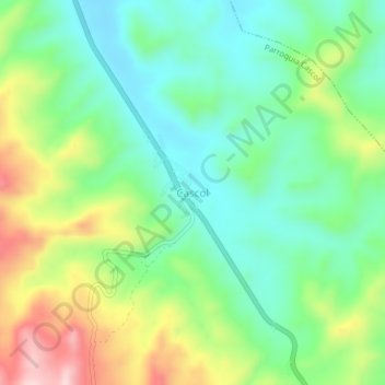 Mapa topográfico Cascol, altitud, relieve