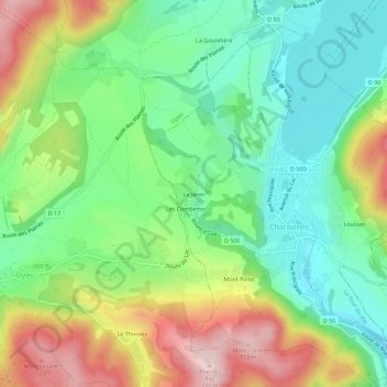 Mapa topográfico Le Janin, altitud, relieve