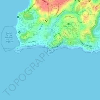 Mapa topográfico Morro do Cristo, altitud, relieve