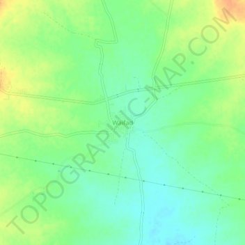 Mapa topográfico Waifad, altitud, relieve