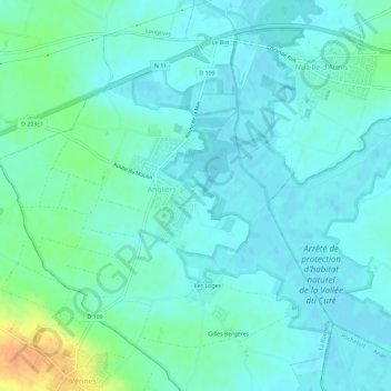 Mapa topográfico Saint-Gilles, altitud, relieve