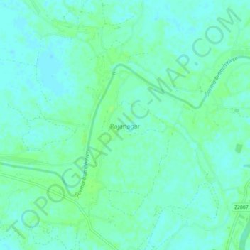 Mapa topográfico Rajanagar, altitud, relieve