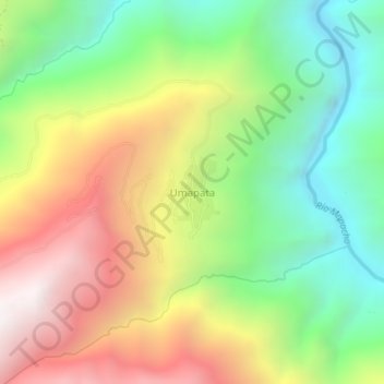 Mapa topográfico Umapata, altitud, relieve