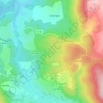 Mapa topográfico Bonne Fond, altitud, relieve