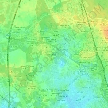 Mapa topográfico Les Renards, altitud, relieve