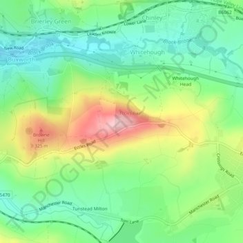 Mapa topográfico Eccles Pike, altitud, relieve