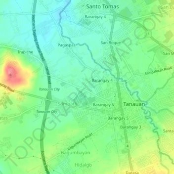 Mapa topográfico Trapiche, altitud, relieve