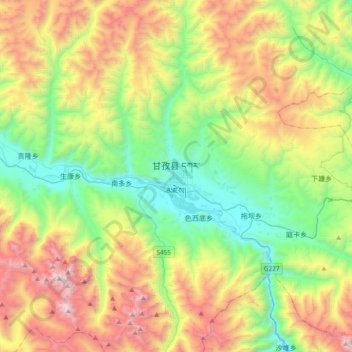 Mapa topográfico Garze, altitud, relieve