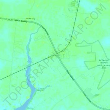 Mapa topográfico Linkwood, altitud, relieve