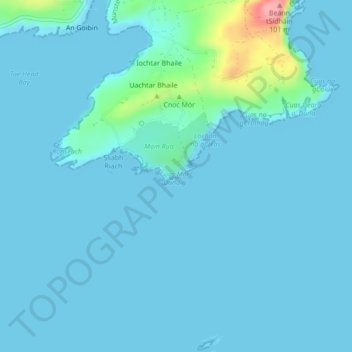 Mapa topográfico Toe Head, altitud, relieve