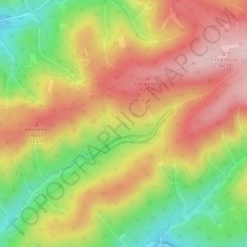 Mapa topográfico Herrenscheid, altitud, relieve