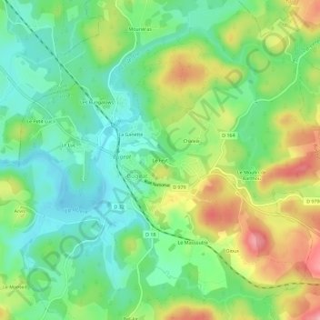 Mapa topográfico Le Feyt, altitud, relieve