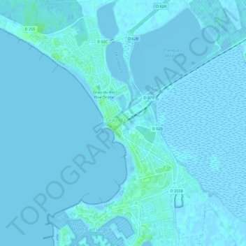 Mapa topográfico Grau-du-Roi Rive Gauche, altitud, relieve