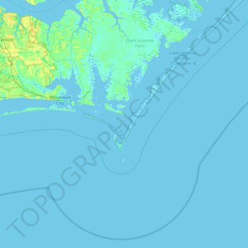 Mapa topográfico Morgan Island, altitud, relieve