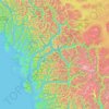 Mapa topográfico Central Coast Regional District, altitud, relieve