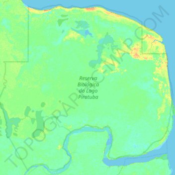 Mapa topográfico Reserva Biológica do Lago Piratuba, altitud, relieve