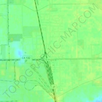 Mapa topográfico Empire, altitud, relieve